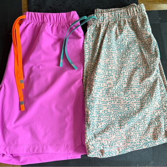 Fabletics Pink and Patterned Athletic Shorts - Picture 1 of 8